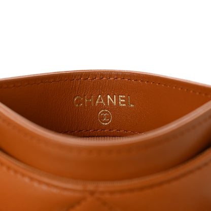 Chanel Lambskin Quilted Chanel 19 Card Holder Brown 6 of 9