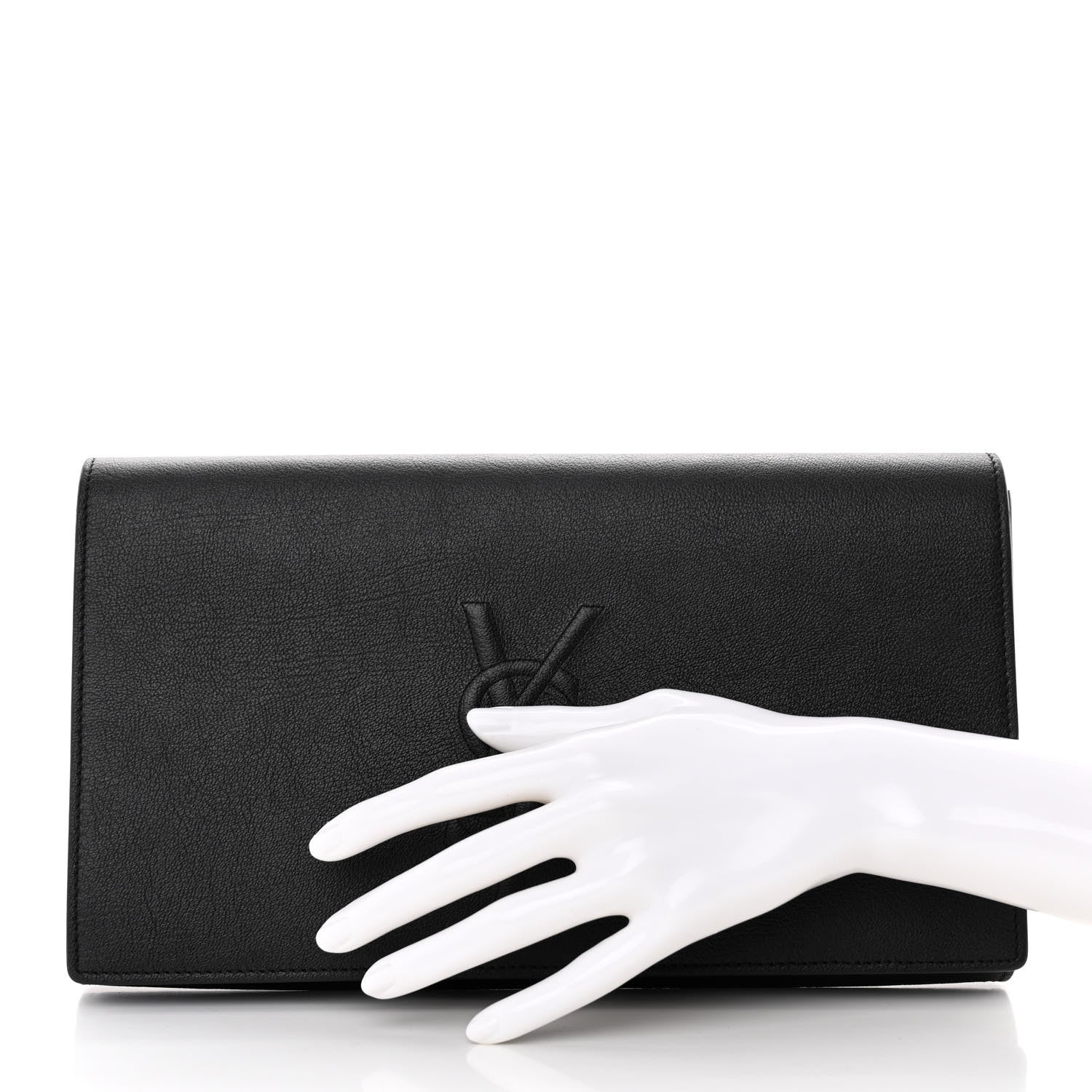 Saint Laurent Calfskin Monogram Large Belle De Jour Clutch Black 2 of 9