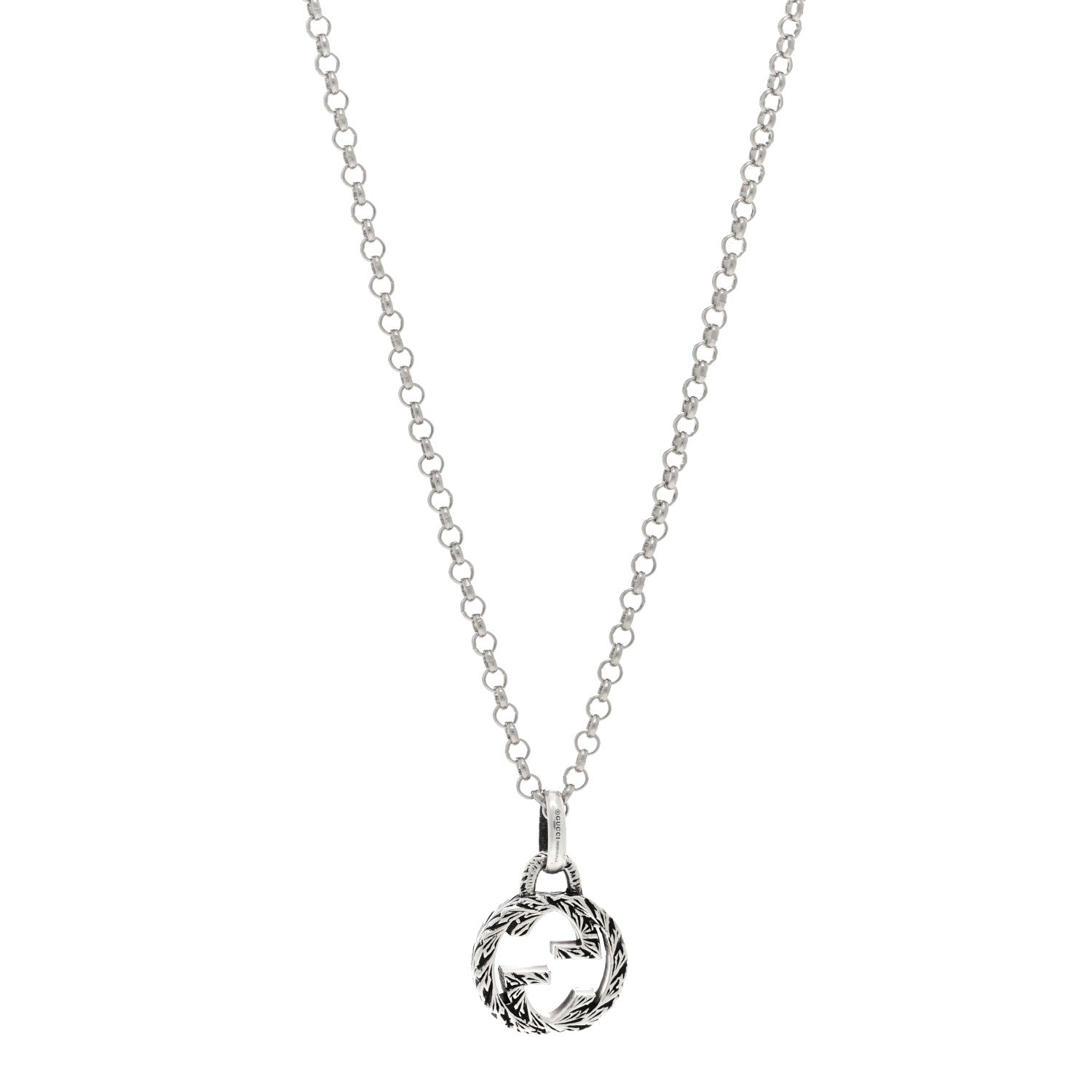 Gucci Sterling Silver Interlocking G Pendant Necklace 1 of 4