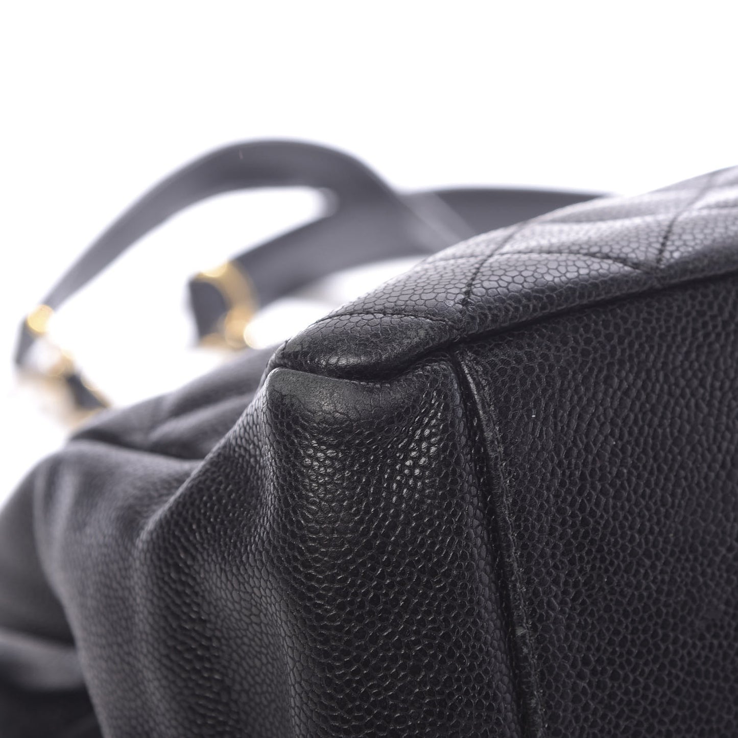 Caviar Quilted Grand Shopping Tote GST Black