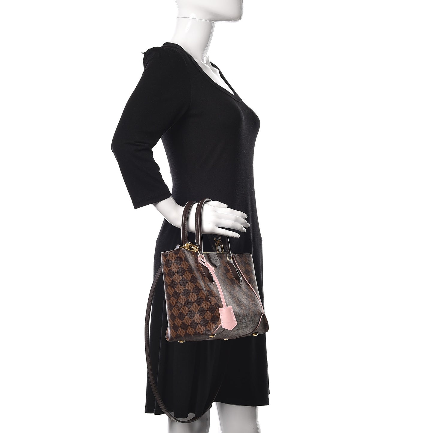 Damier Ebene Caissa Tote PM Rose Ballerine