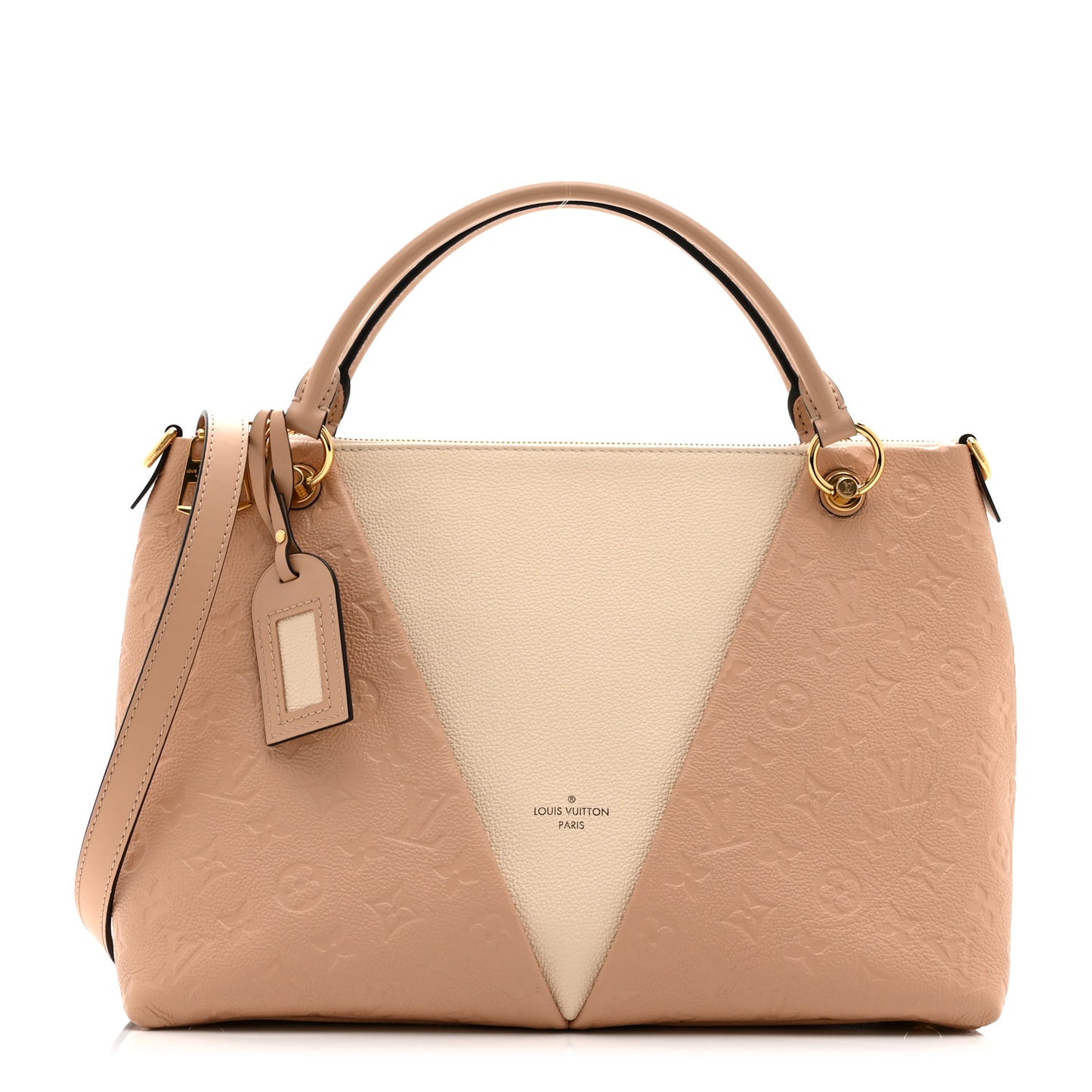 Empreinte V Tote MM Beige Rose Creme
