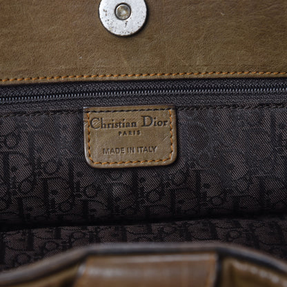 Christian Dior Calfskin Medium Gaucho Double Saddle Bag Green 6 of 19