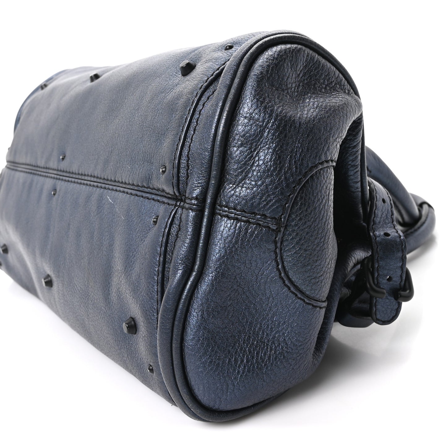 Metallic Calfskin Medium Paddington Satchel Blue