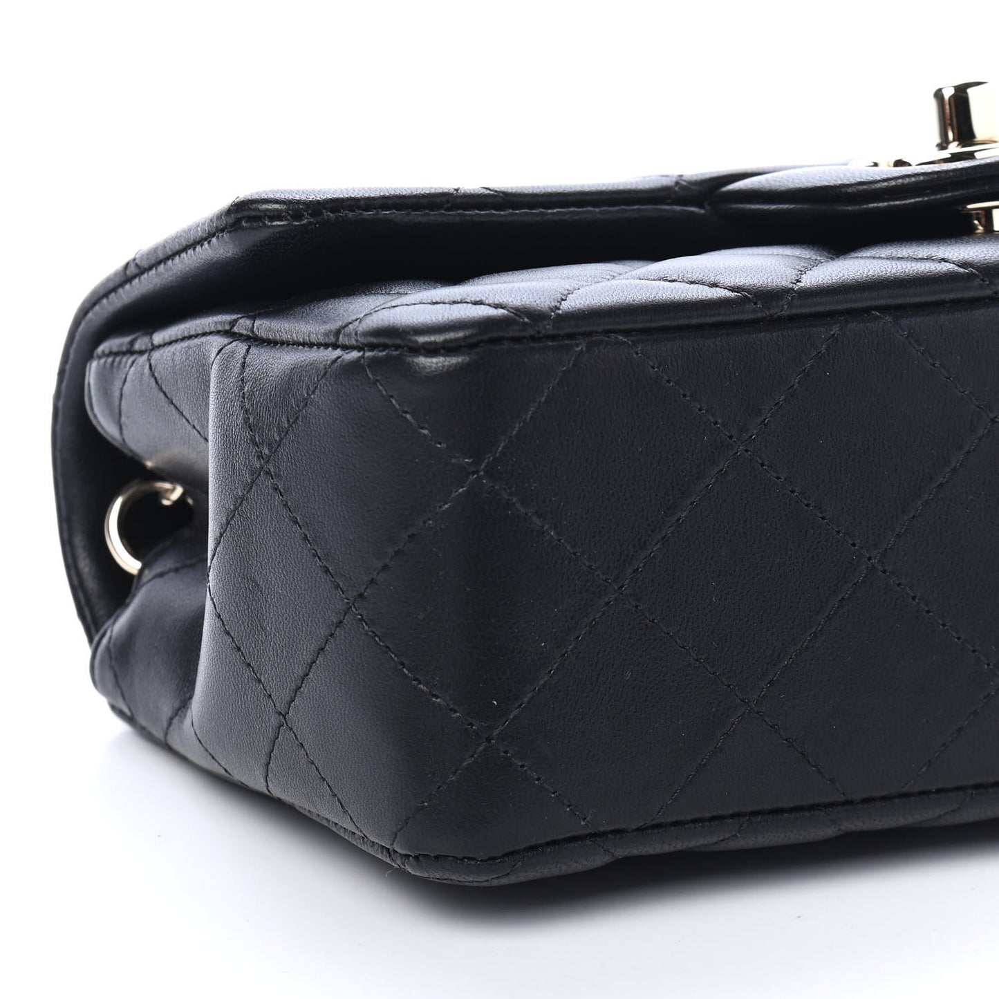 Lambskin Quilted Mini Rectangular Flap Black