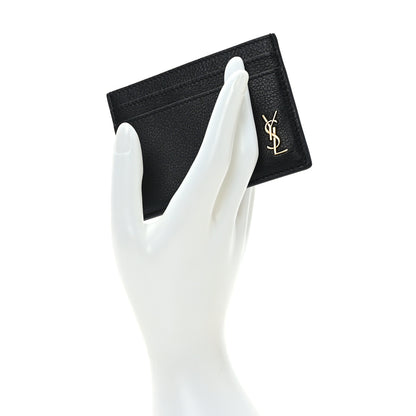 Saint Laurent Calfskin Tiny Cassandre Credit Card Case Black 2 of 7