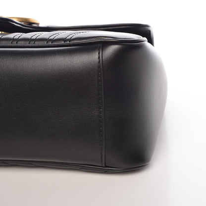 Gucci Calfskin Matelasse Small GG Marmont Top Handle Shoulder Bag Black 9 of 9