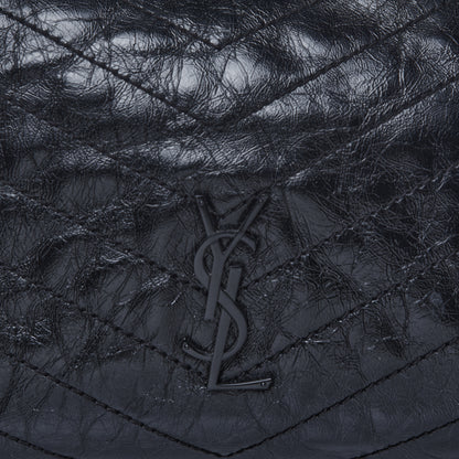 Saint Laurent Crinkled Calfskin Matelasse Monogram Medium Niki Shopper Tote Black 13 of 22