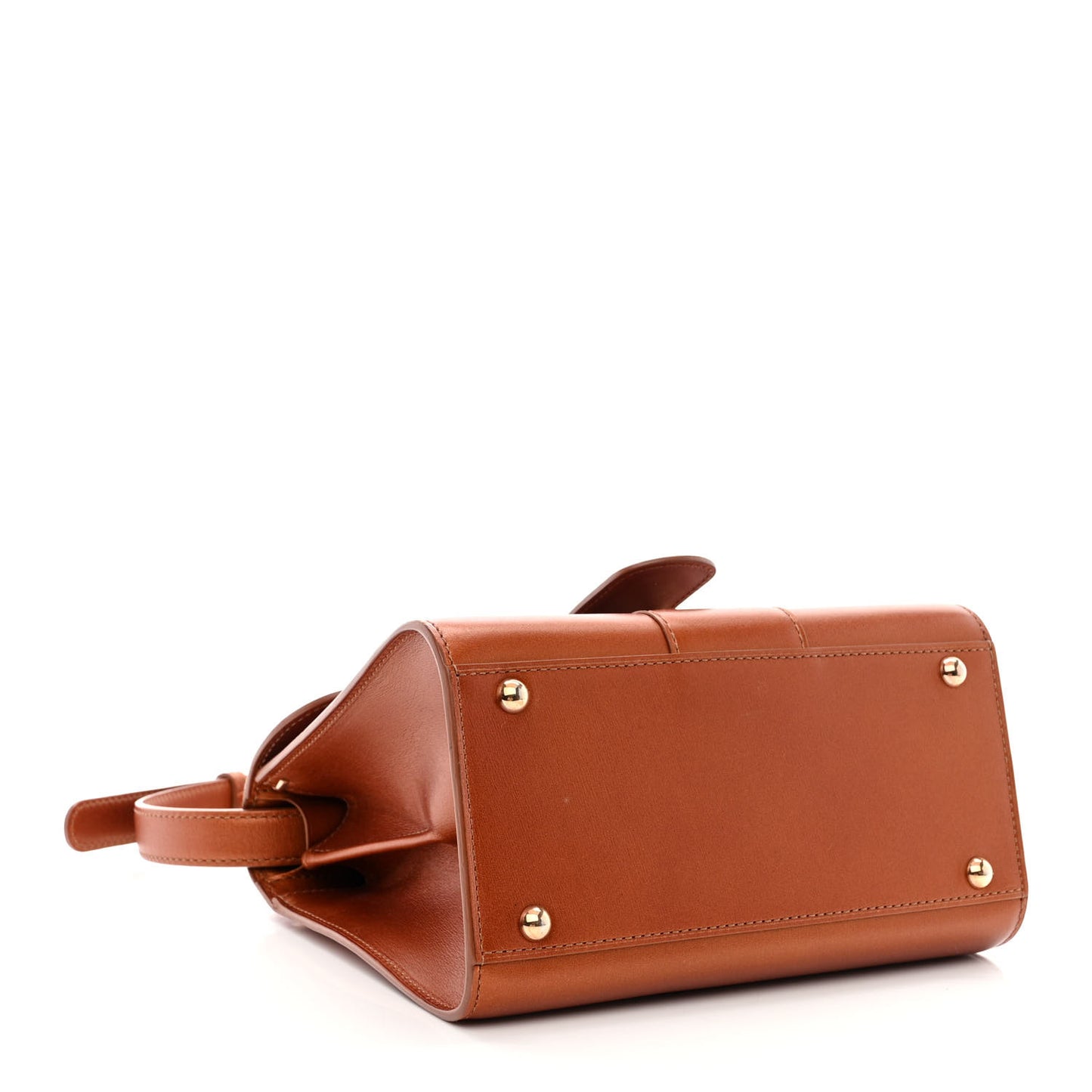 Metallic Calfskin Mini Brillant Satchel Camel