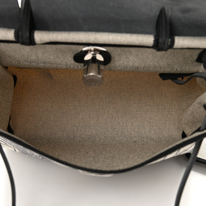 Hermes Vache Hunter Toile H Pegase Pop Herbag Zip Retourne 31 PM Bleu Indigo Ecru Black 6 of 12