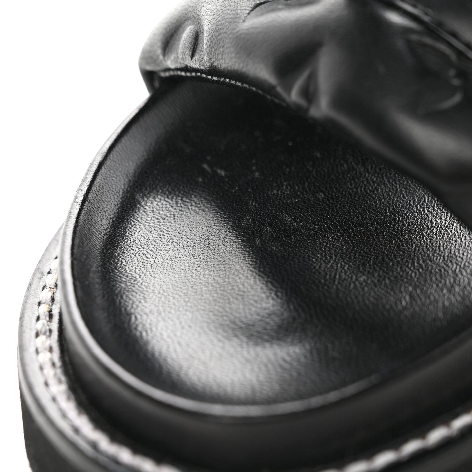 Louis Vuitton Calfskin Embossed Monogram Sunset Flat Comfort Mule 36 Black 9 of 10