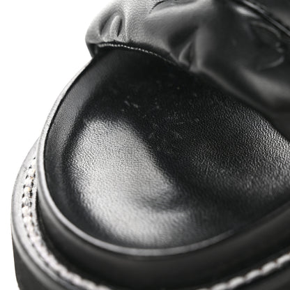 Louis Vuitton Calfskin Embossed Monogram Sunset Flat Comfort Mule 36 Black 9 of 10