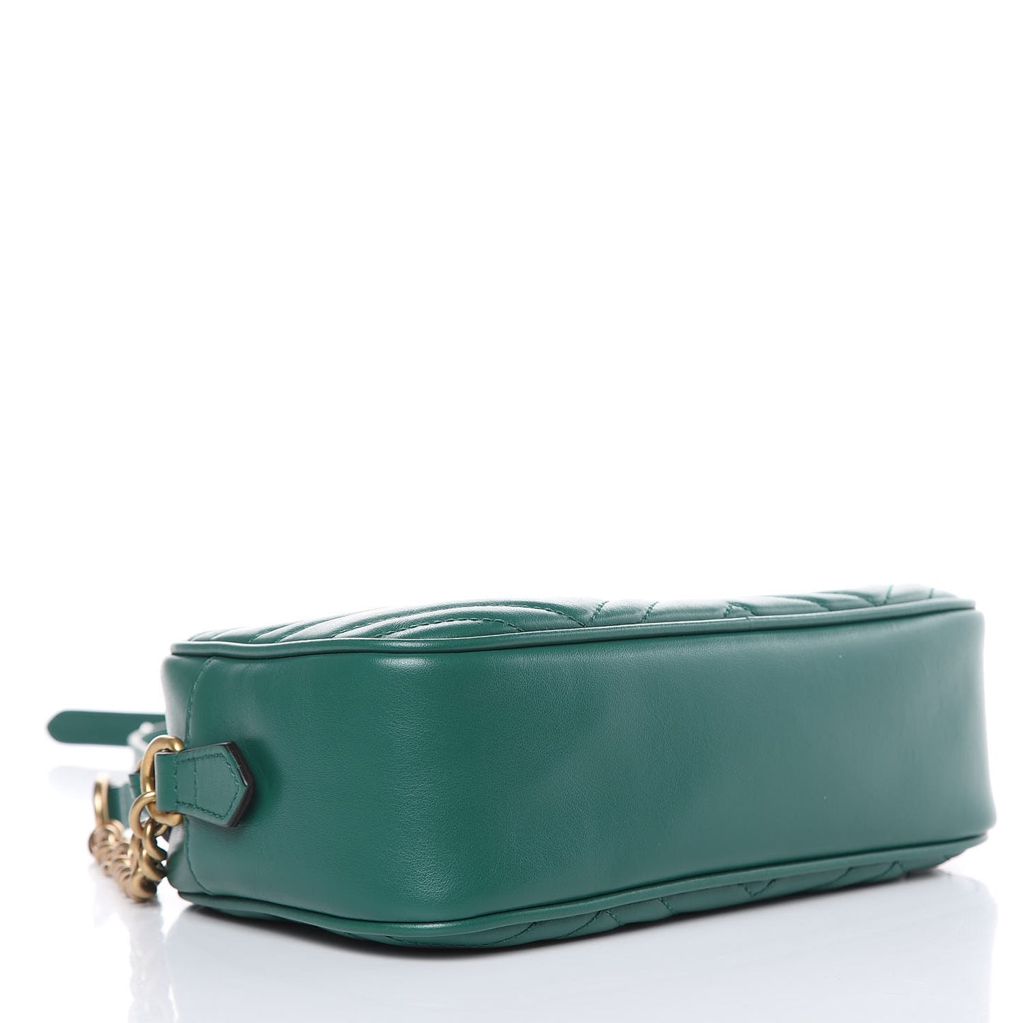 Calfskin Matelasse Small GG Marmont Chain Shoulder Bag Emerald Green