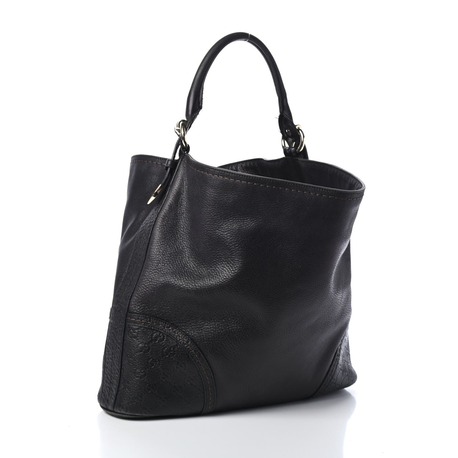Gucci Calfskin Guccissima Trim Large Signoria Black 2 of 4