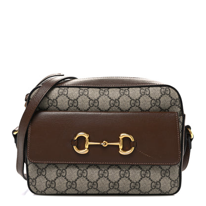 Gucci GG Supreme Monogram Small Horsebit 1955 Shoulder Bag Beige Brown Sugar 1 of 12