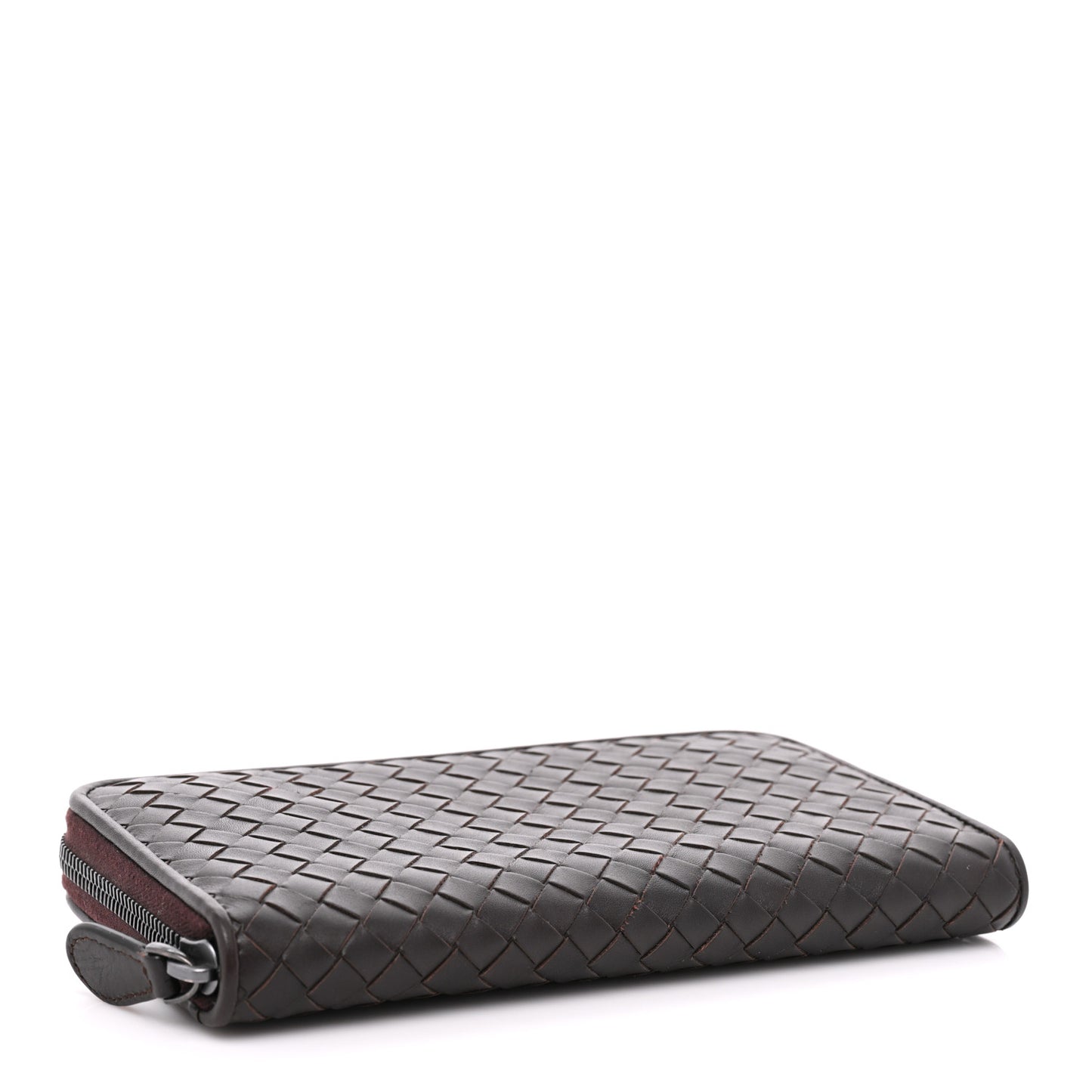 Nappa Intrecciato Zip Around Wallet Aubergine