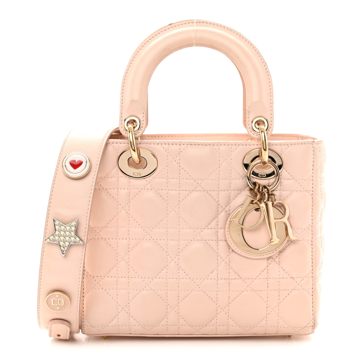 Christian Dior Lambskin Cannage Small Lucky Badges My Lady Dior Light Pink 1 of 15