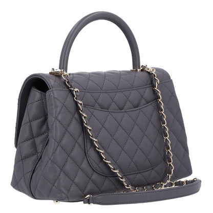 Chanel Caviar Quilted Small Coco Handle Flap Dark Grey 3 of 11