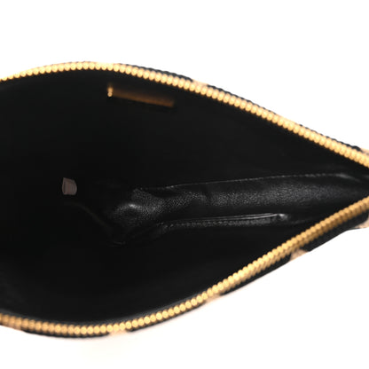 Prada Jacquard Calfskin Triangolo Symbole Embroidered Mini Triangle Double Bag Black Corda 5 of 16