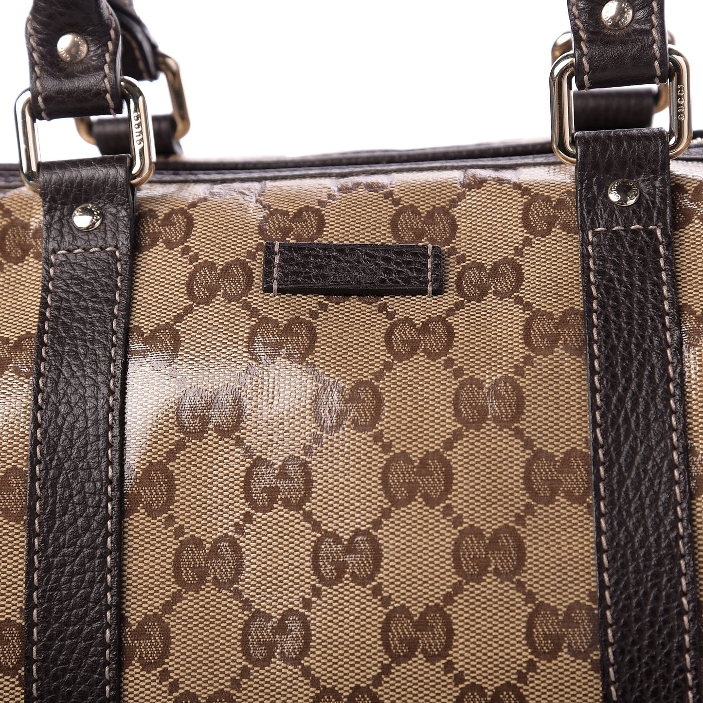 Crystal Monogram Medium Joy Boston Dark Brown