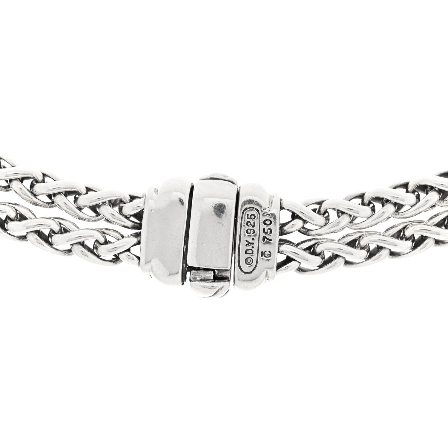 David Yurman Sterling Silver 18K Yellow Gold 8mm Double Wheat Chain Necklace 4 of 4