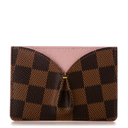 Louis Vuitton Damier Ebene Caissa Card Holder Rose Ballerine 1 of 7