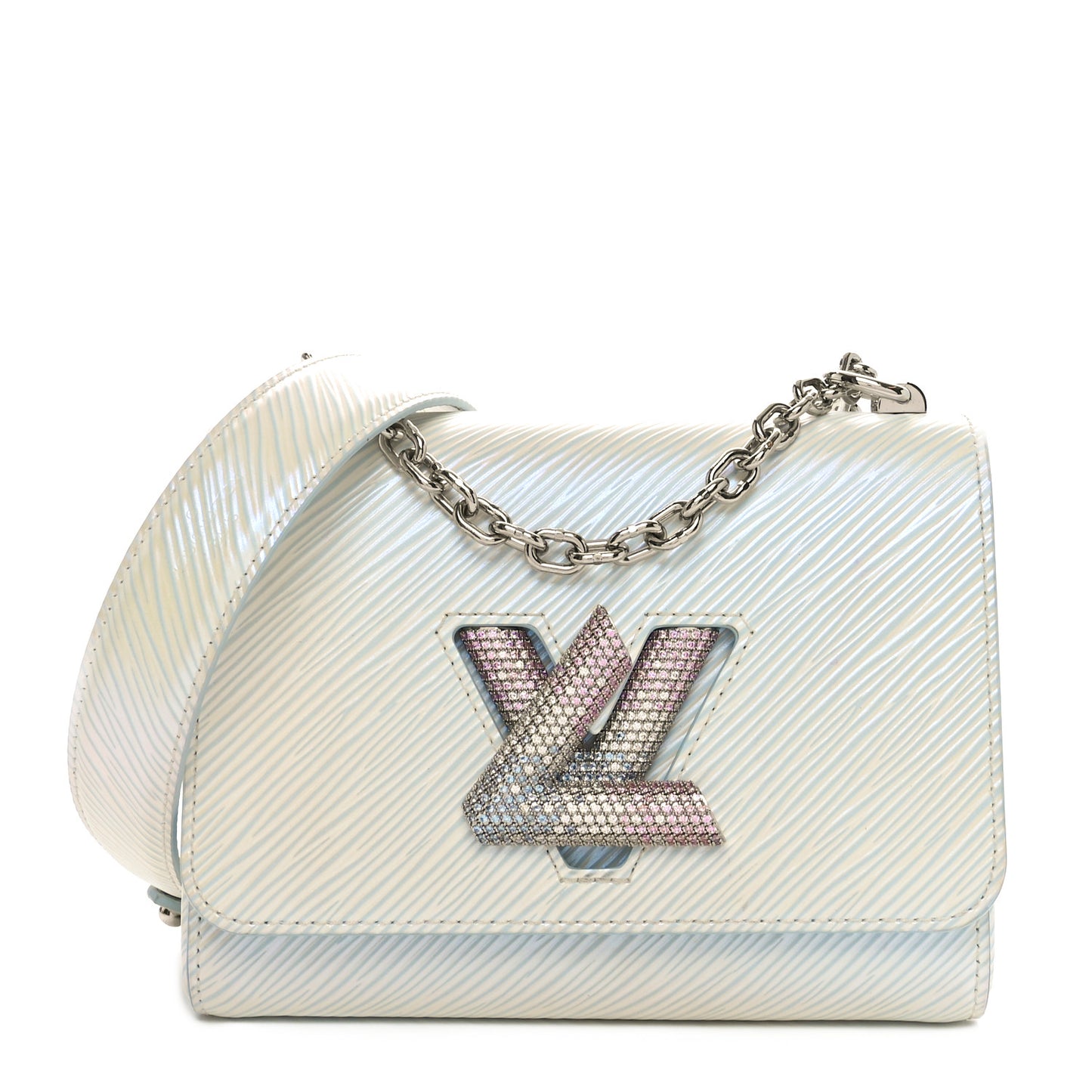 Epi Milky Way Twist Braided Chain Shoulder Bag Icy Blue