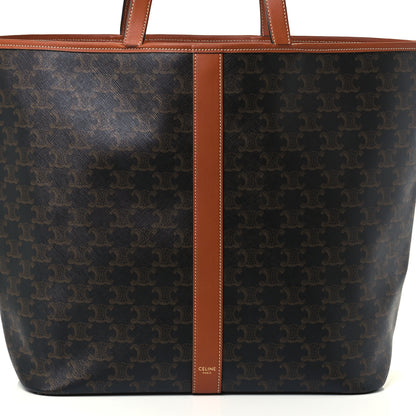 Celine Triomphe Canvas Calfskin Medium Cabas Bag Tan 8 of 10