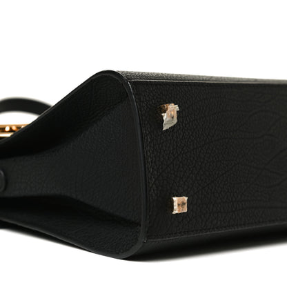 Delvaux Grained Calfskin MM Metal Frame Tempete Satchel Black 8 of 14
