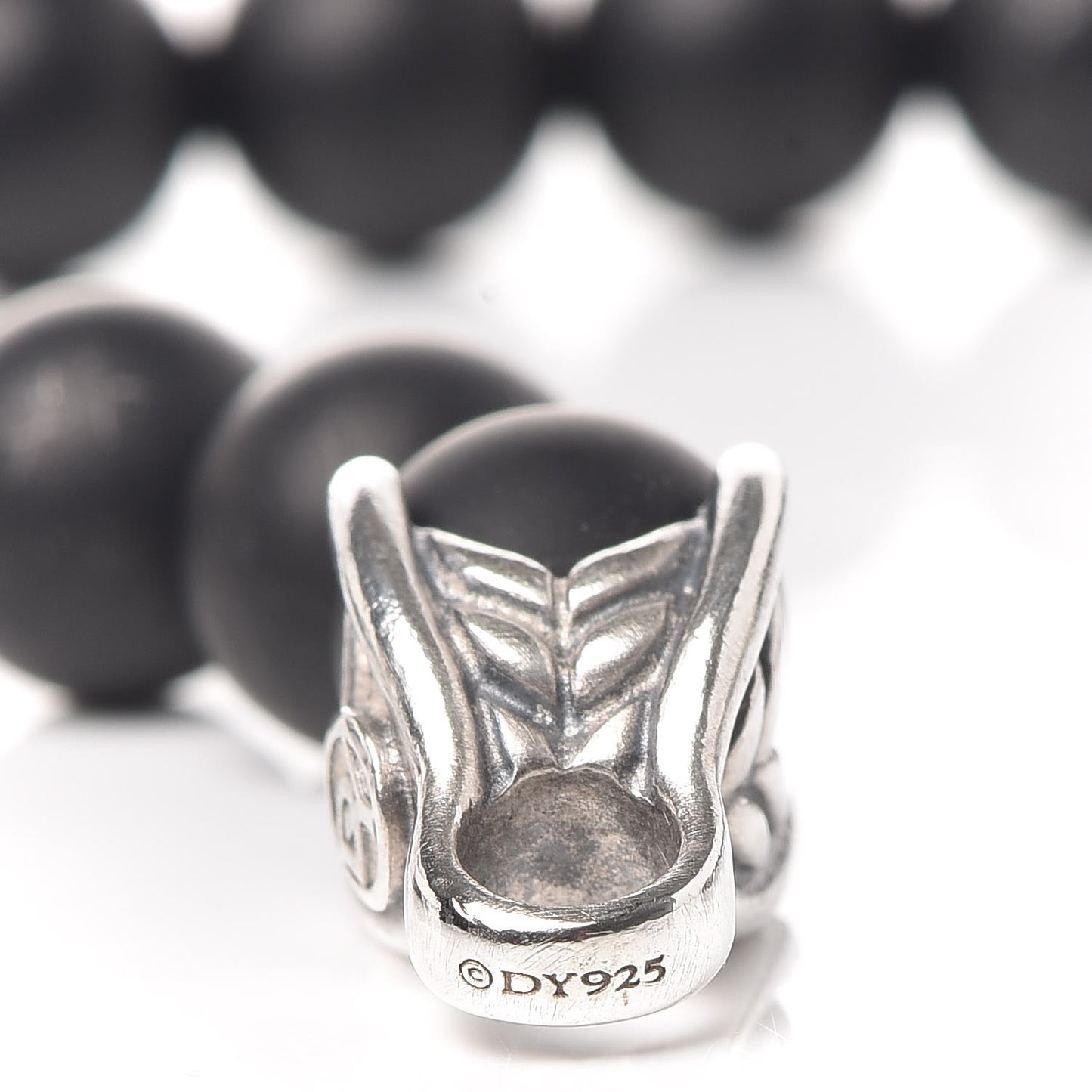 Sterling Silver Black Diamond Onyx 8mm Spiritual Beads Bracelet