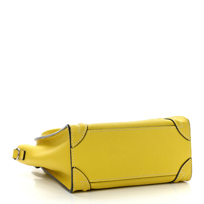 Celine Drummed Calfskin Nano Luggage Citron 4 of 15