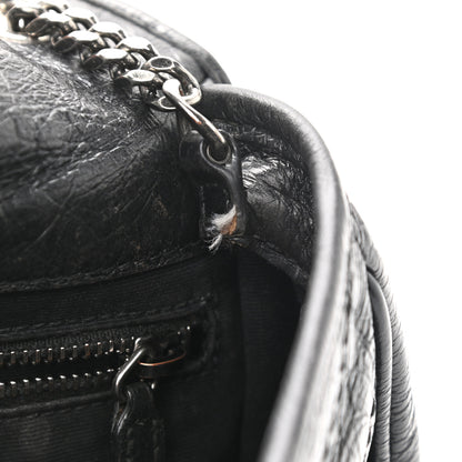 Saint Laurent Crinkled Calfskin Matelasse Monogram Niki Chain Wallet Black 8 of 12