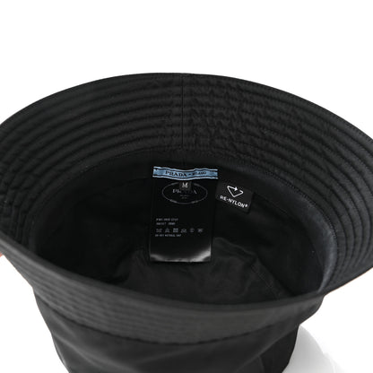 Prada Re-Nylon Metal Triangle Logo Womens Bucket Hat M Black 8 of 9