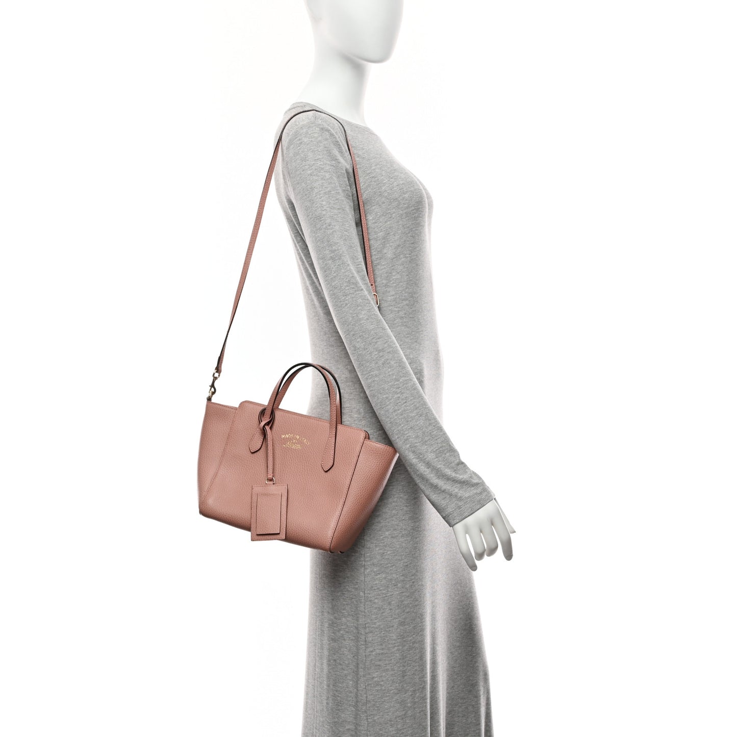 Dollar Calfskin Mini Swing Top Handle Bag Soft Pink