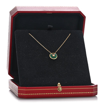 Cartier 18K Pink Gold Diamond Malachite XS Amulette de Cartier Pendant Necklace 5 of 5