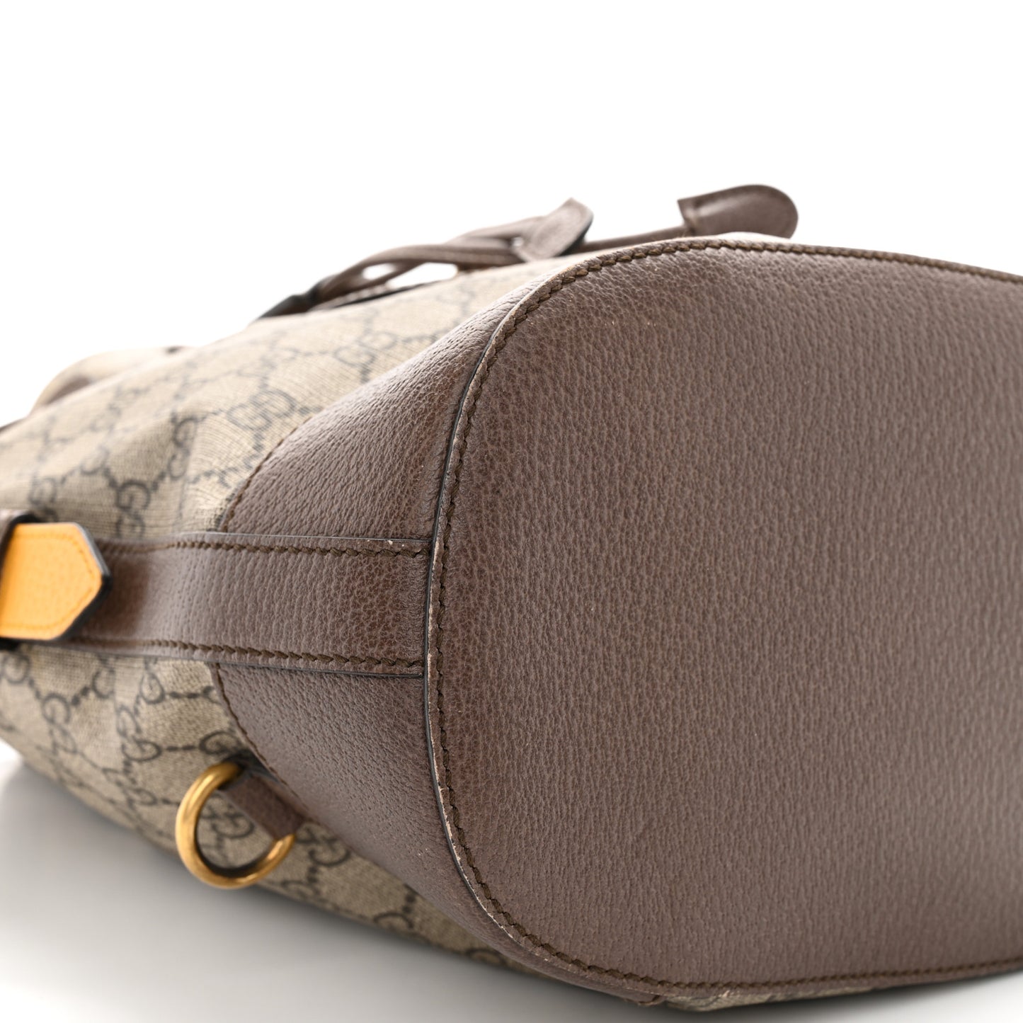 GG Supreme Monogram Neo Vintage Drawstring Bucket Backpack Beige New Acero Crop