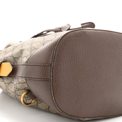 Gucci GG Supreme Monogram Neo Vintage Drawstring Bucket Backpack Beige New Acero Crop 9 of 11