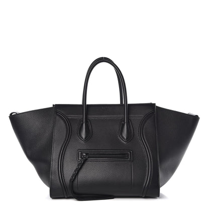 Celine Supple Calfskin Medium Phantom Luggage Black 1 of 10