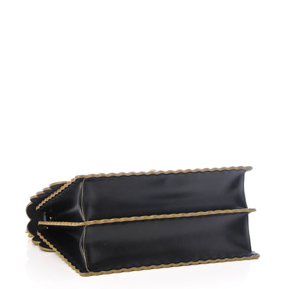 Fendi Vitello Liberty Scalloped Studded Kan I Shoulder Bag Black 4 of 7