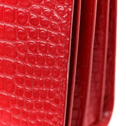 Saint Laurent Calfskin Crocodile Embossed Nano Sac De Jour Red 11 of 13