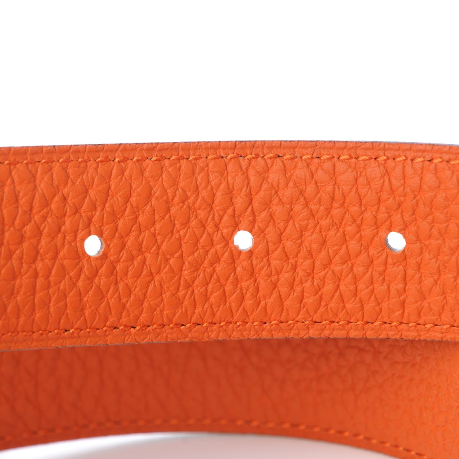 Hermes Box Togo 32mm H Belt 95 Black Orange 6 of 7