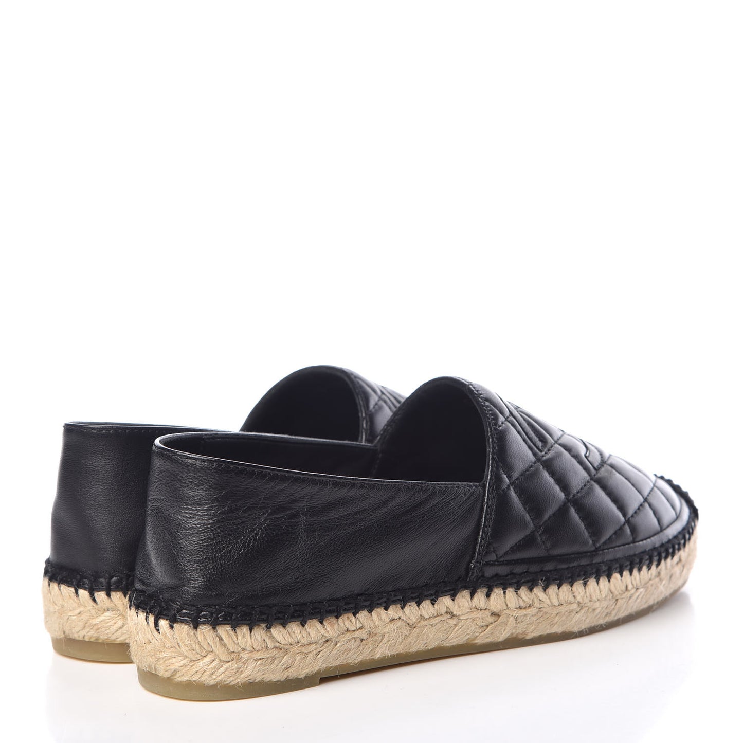Lambskin Quilted CC Espadrilles 35 Black