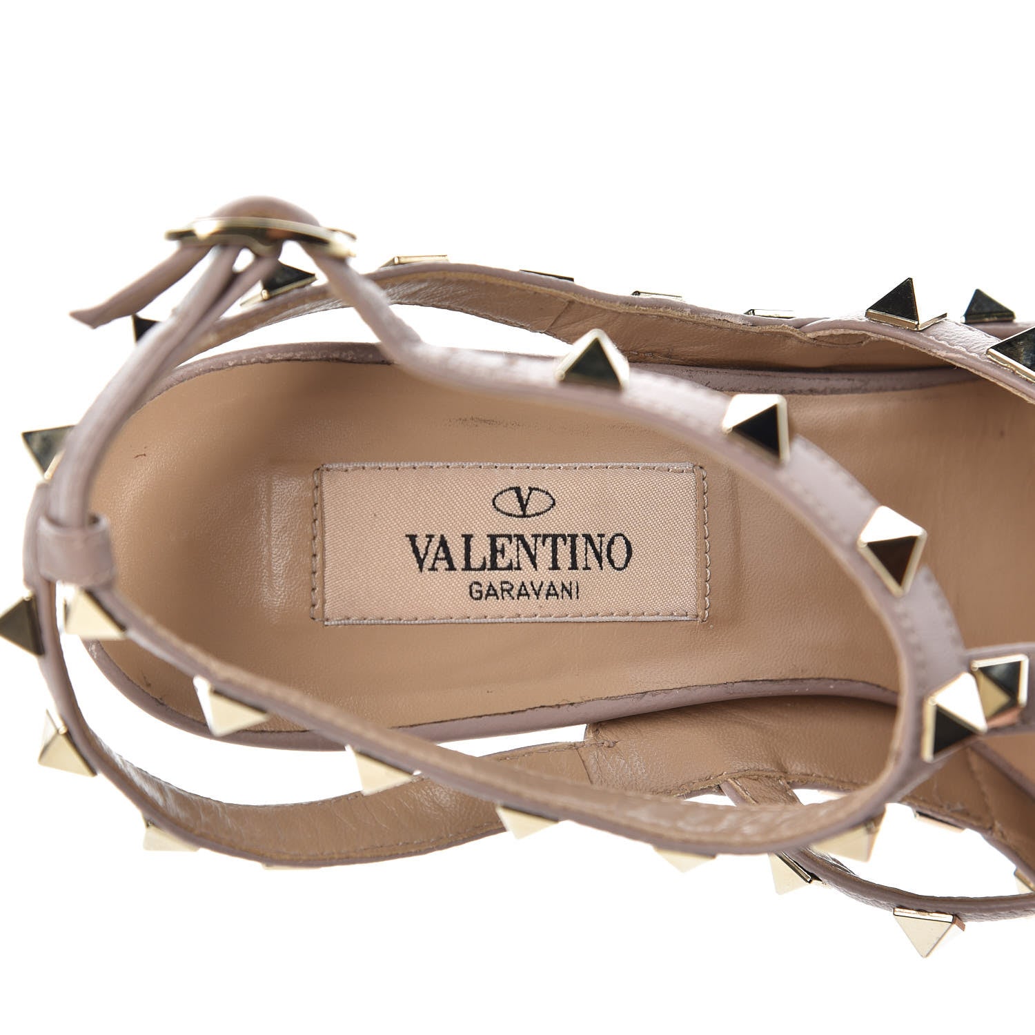 Valentino Garavani Patent Rockstud Ankle Strap 100mm Pumps 36 Poudre 6 of 11