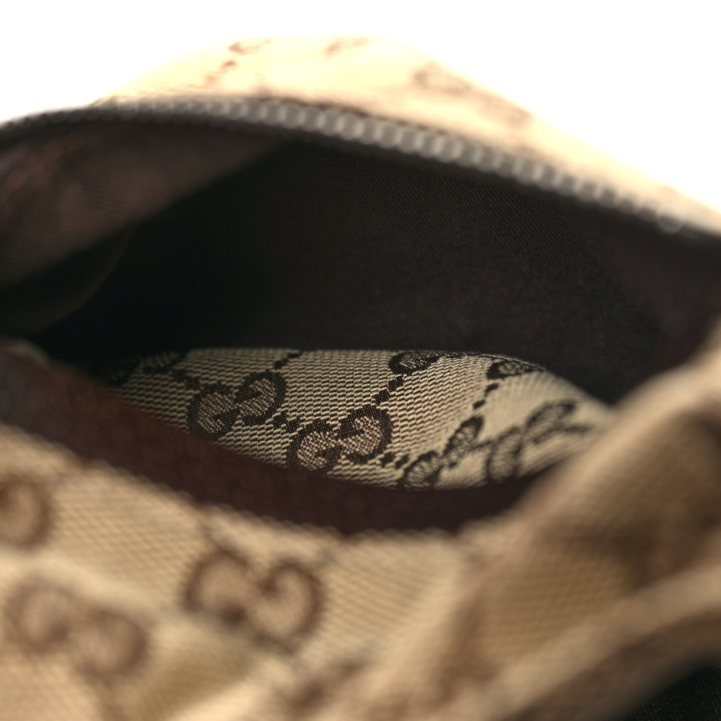 GG Monogram Web Double Pocket Belt Bag Dark Brown