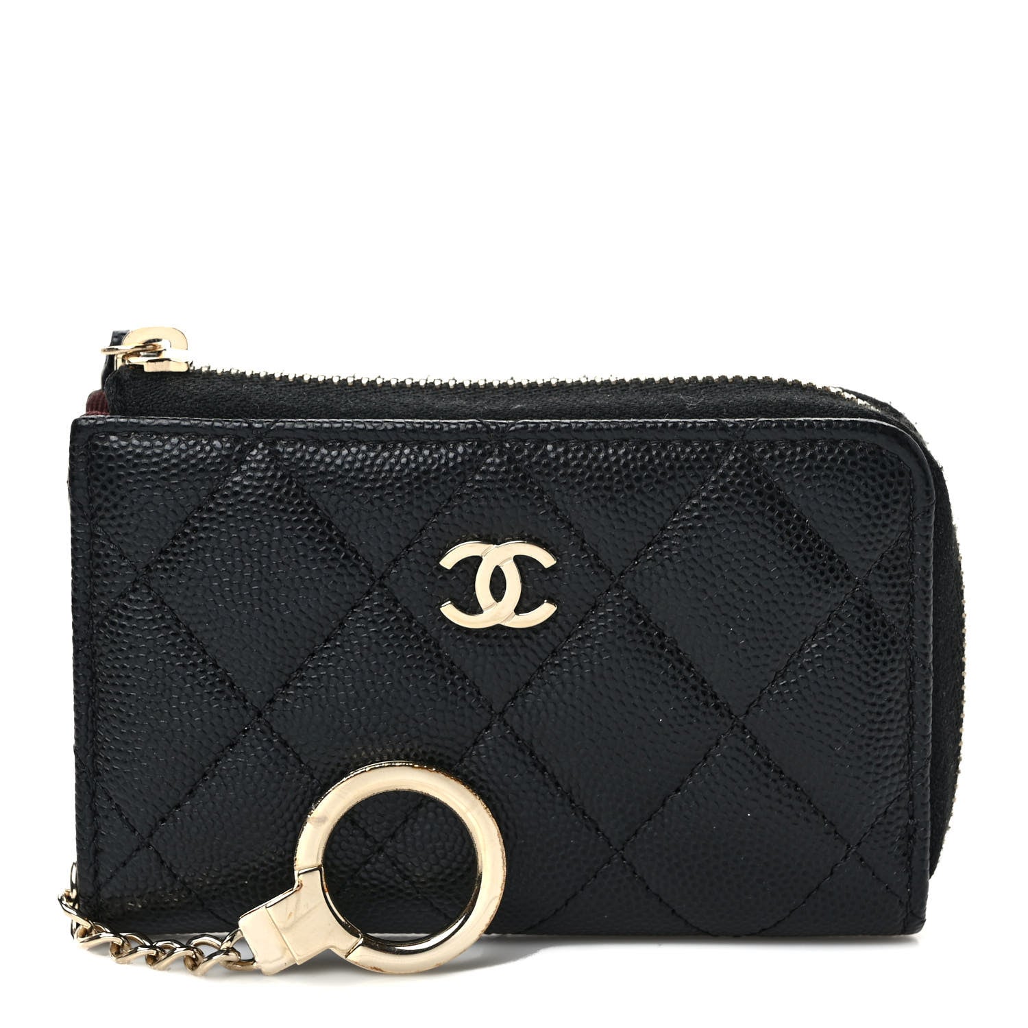 Chanel Caviar Quilted Zipped Key Holder Case Black 1 of 8