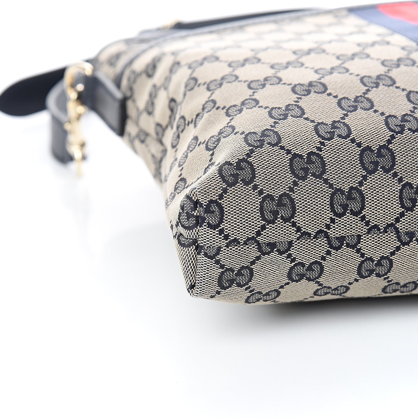 GG Supreme Monogram Web Flat Messenger Bag Navy