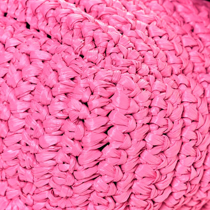 Saint Laurent Raffia Calfskin Monogram Medium Niki Chain Satchel Bright Pink 10 of 14