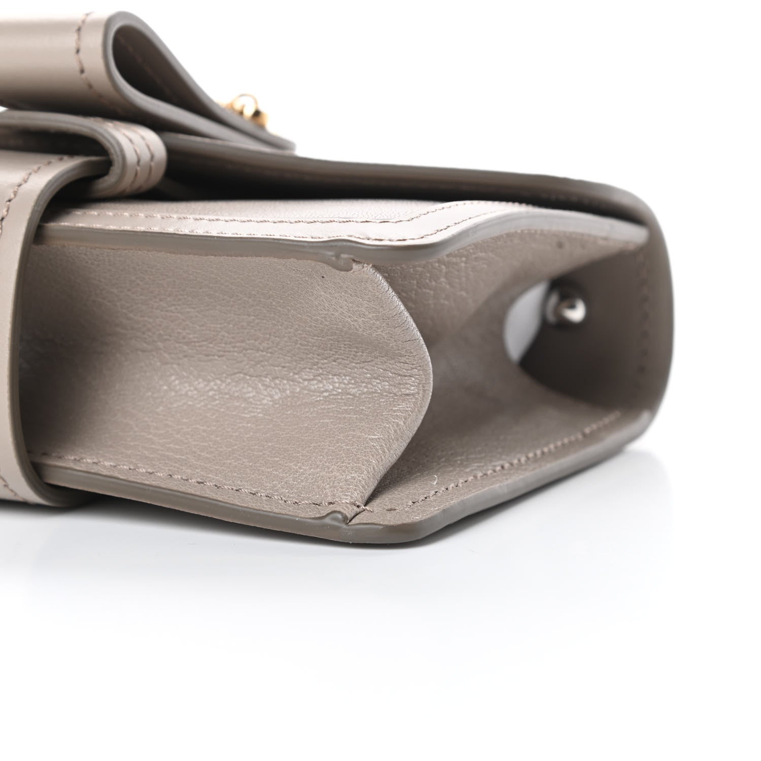 Chloe Shiny Goatskin Calfskin Mini Aby Chain Shoulder Bag Motty Grey 10 of 12