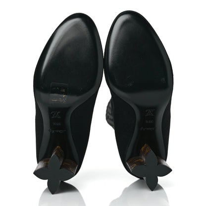 Louis Vuitton Monogram Stretch Fabric Silhouette Ankle Boots 39.5 Black 5 of 7