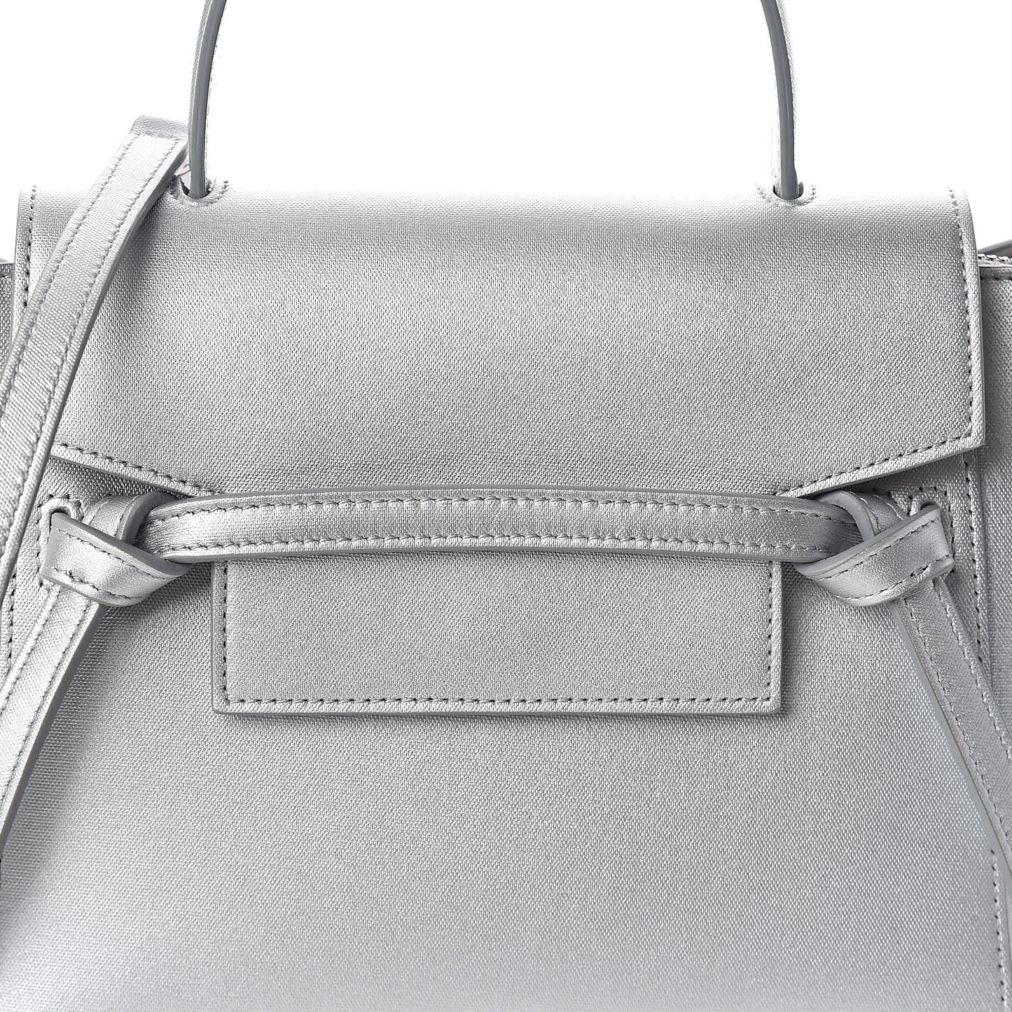 Laminated Calfskin Nano Belt Bag Silver